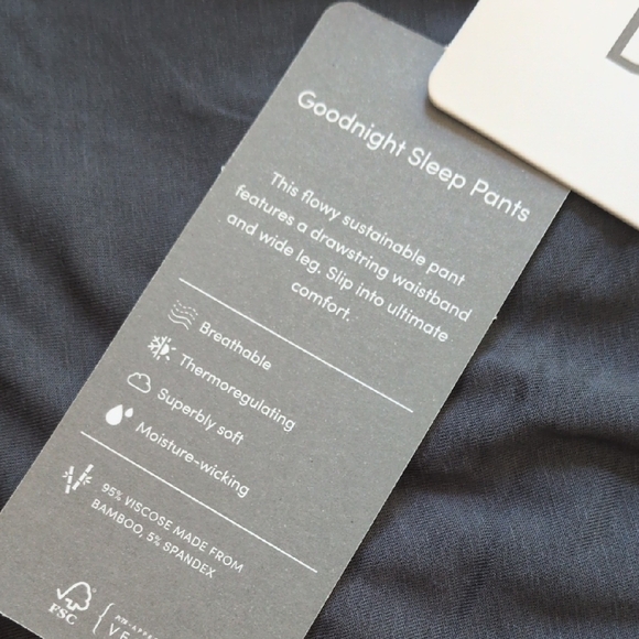 BOODY I NWT Storm Blue-Grey Drawstring Goodnight Sleep Lounge Pajama Pants, L - Picture 12 of 16